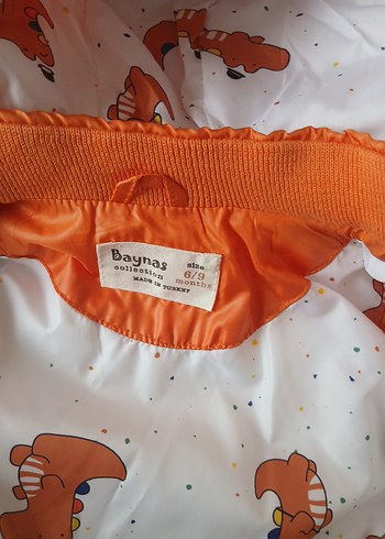 6-9 Ay Beden Erkek Çocuk Turuncu Kapüşonlu Mont