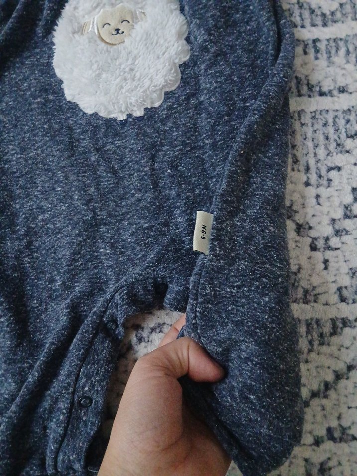 Gri Örgü Erkek Bebek Takımı Uzun Kollu - Görsel 3