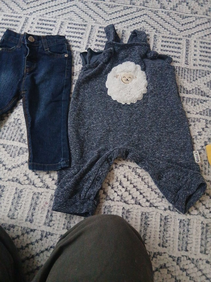 Gri Örgü Erkek Bebek Takımı Uzun Kollu - Görsel 2