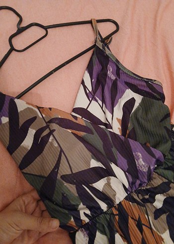 Bohem Tarz V Yaka Uzun Elbise - Görsel 6