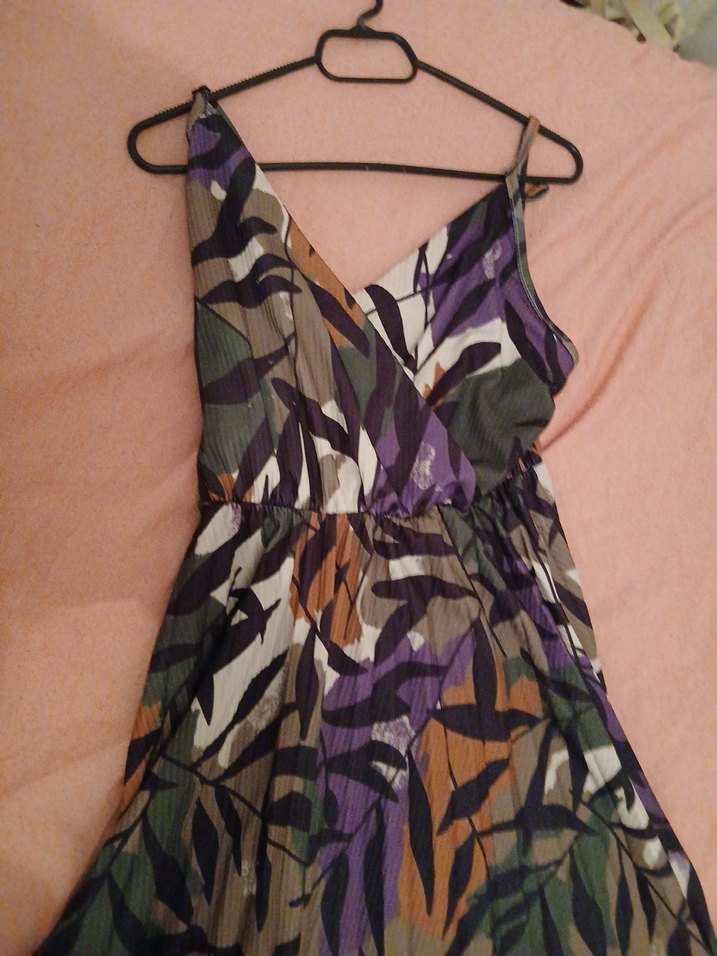 Bohem Tarz V Yaka Uzun Elbise - Görsel 3