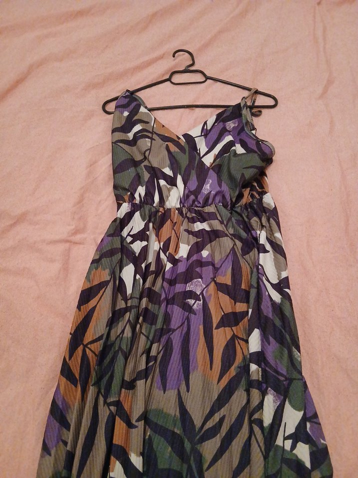 Bohem Tarz V Yaka Uzun Elbise - Görsel 4