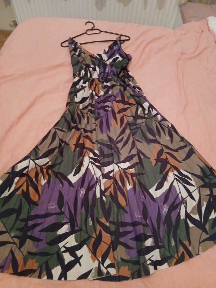 Bohem Tarz V Yaka Uzun Elbise - Görsel 5