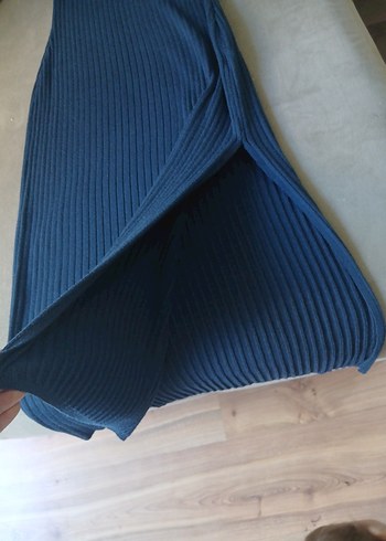 Lacivert Piliseli Uzun Kadın Elbise - Görsel 6