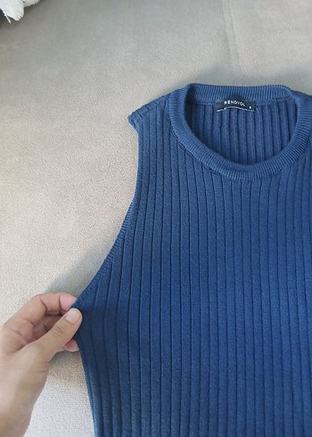 Lacivert Piliseli Uzun Kadın Elbise - Görsel 5