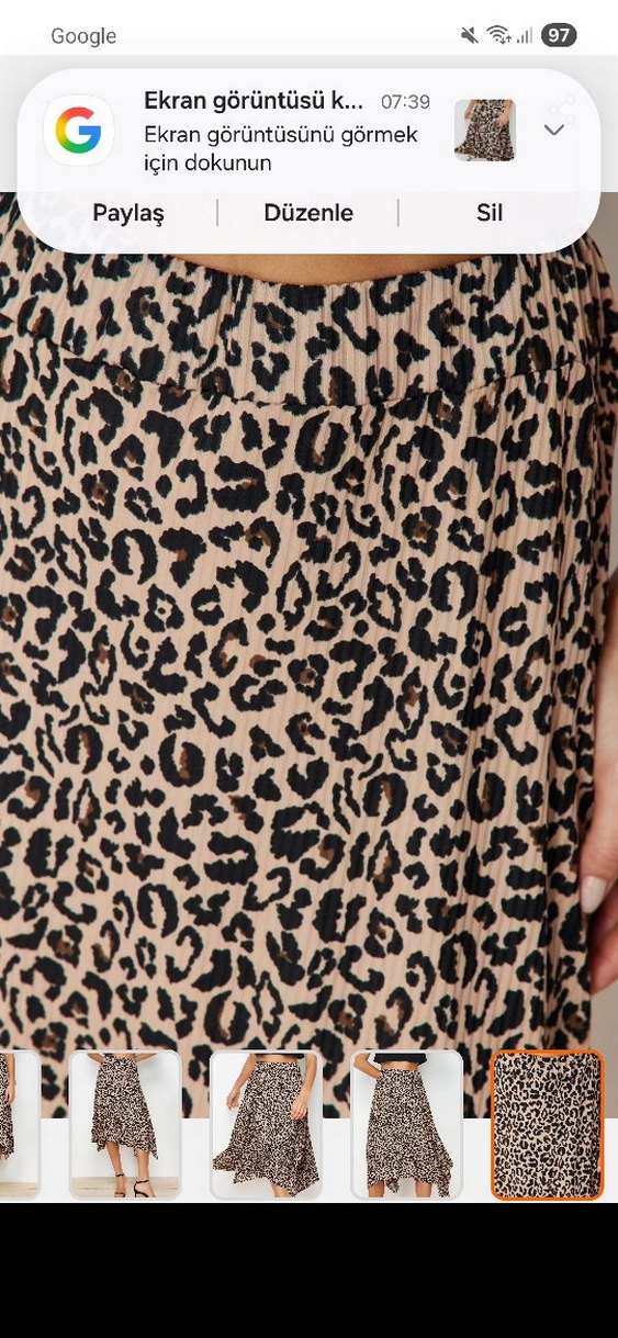 Leopar Desenli Uzun Midi Etek - Görsel 2