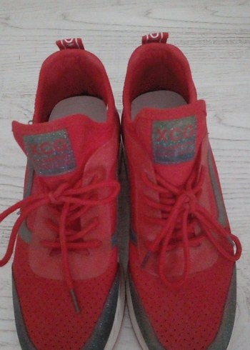 Kırmızı Bağcıklı Kadın Spor Ayakkabı - Görsel 5