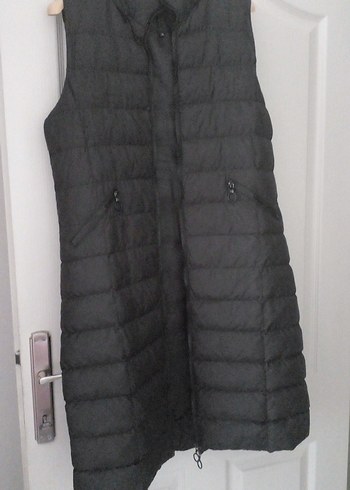 Kadın Siyah Uzun Fermuarlı Yelek - Görsel 3