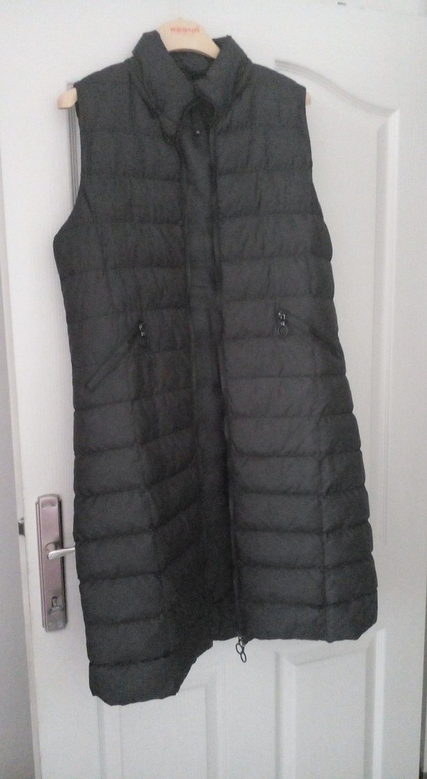 Kadın Siyah Uzun Fermuarlı Yelek - Görsel 3