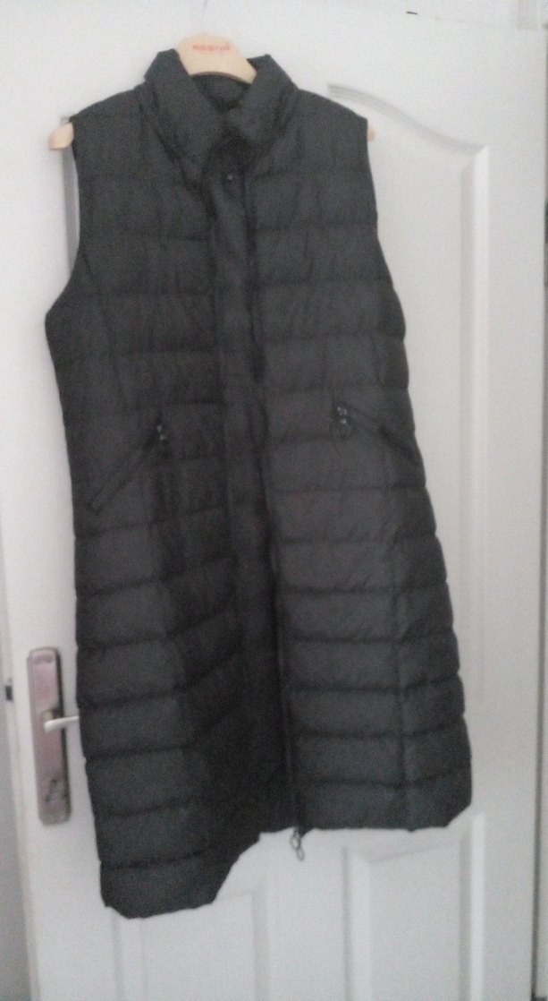 Kadın Siyah Uzun Fermuarlı Yelek - Görsel 2