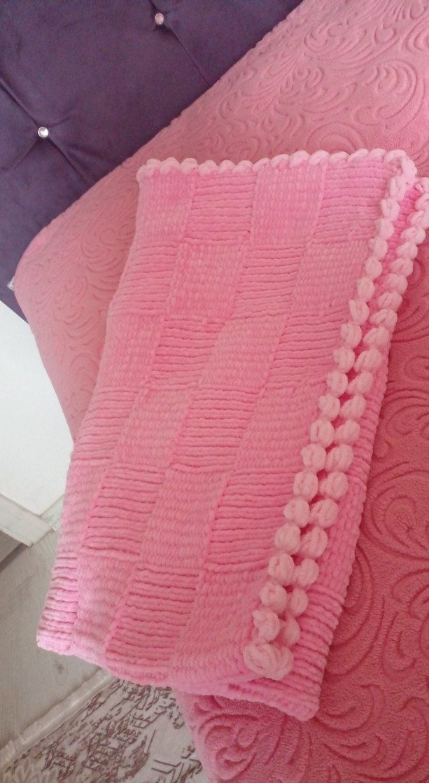 Pembe Örgü Çocuk Battaniyesi - Görsel 2