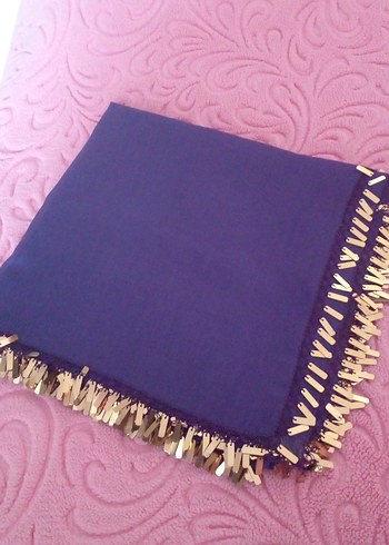 Püsküllü Mor Kadın çeyizlik yazma - Görsel 2