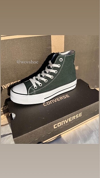 36 Beden yeşil Renk Converse kalın taban sneaker