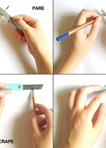  2'li maket bıçağı şeklinde kalemtraş.