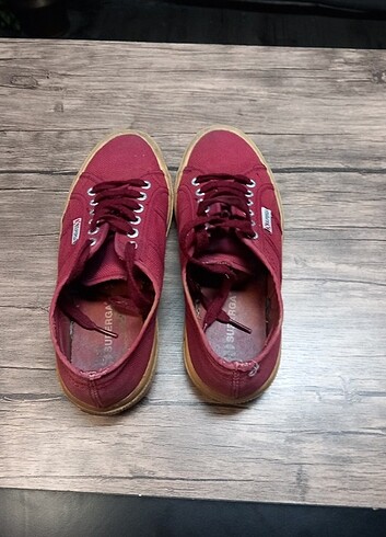 39 Beden bordo Renk Bez Ayakkabı (superga) 