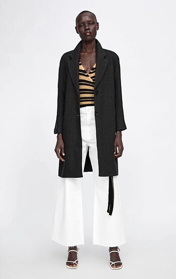 xs Beden gri Renk Gri XS /36 Zara Kaban / Palto