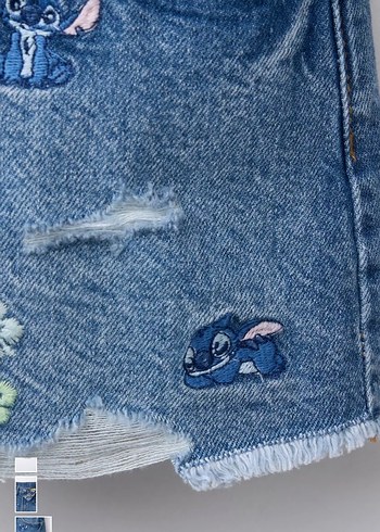 Nakışlı ve Boncuklu Kız Denim Şort - Görsel 4