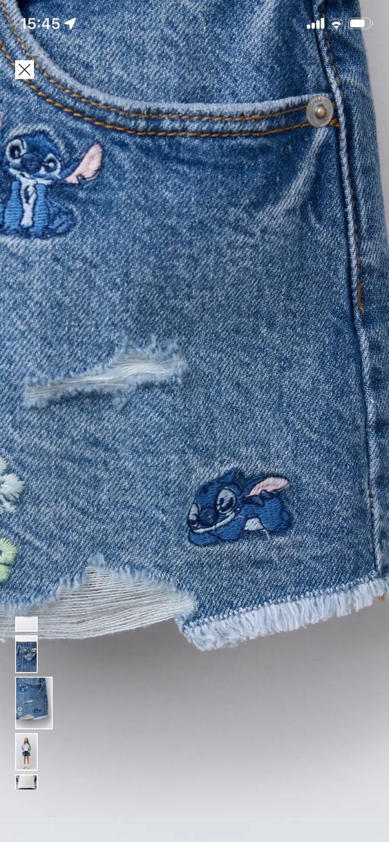 Nakışlı ve Boncuklu Kız Denim Şort - Görsel 4