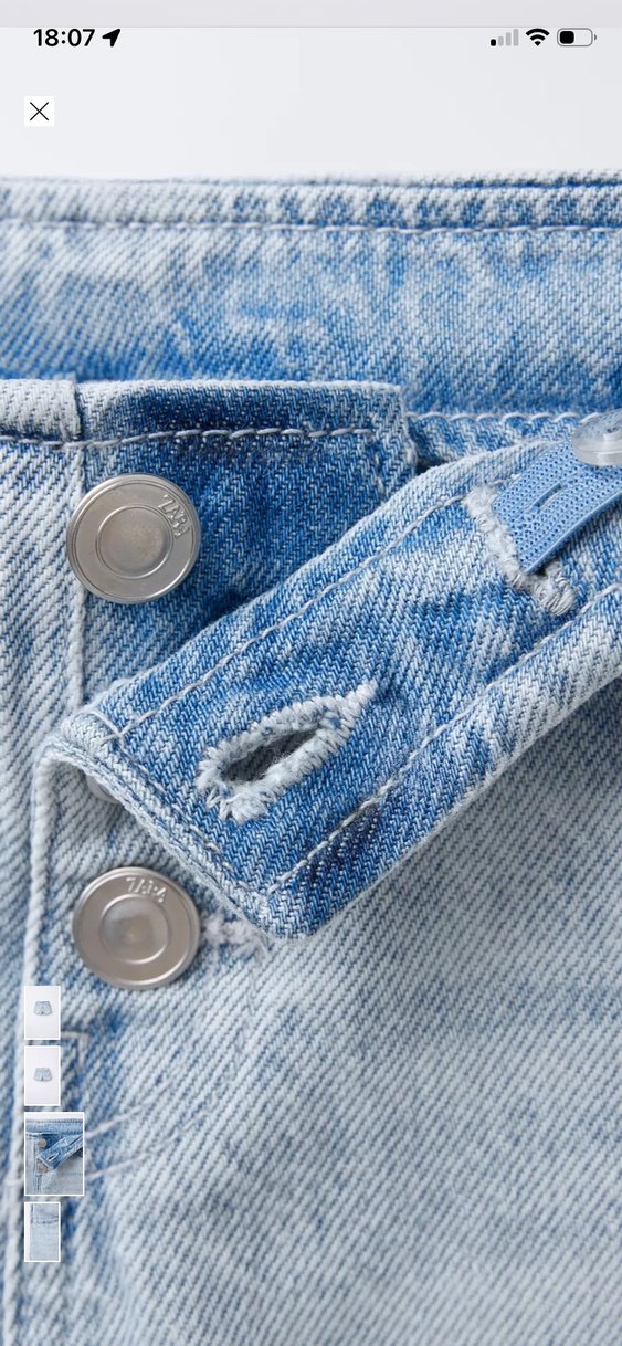 Düğmeli Mavi Mini Denim Şort - Görsel 3