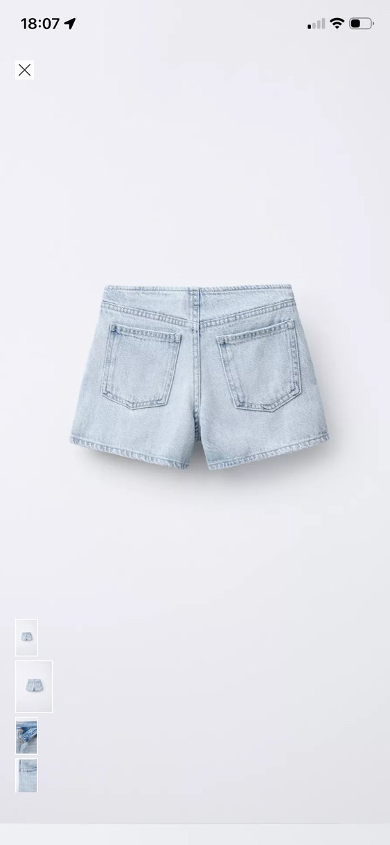 Düğmeli Mavi Mini Denim Şort - Görsel 2