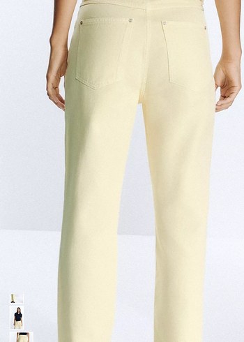 Sarı Kadın Denim Boyfriend Pantolon - Görsel 5