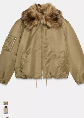 Kürk Yaka Bej Midi Ceket - Görsel 6