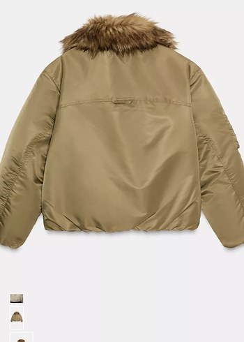 Kürk Yaka Bej Midi Ceket - Görsel 7