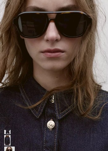 Lacivert Düğmeli Kadın Denim Ceket - Görsel 9