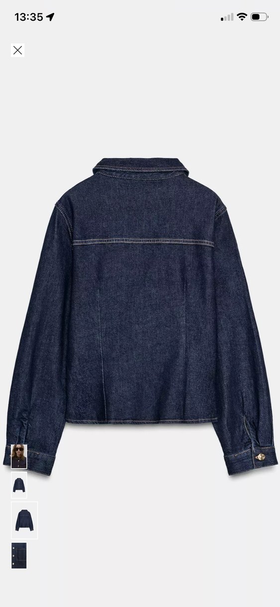 Lacivert Düğmeli Kadın Denim Ceket - Görsel 2