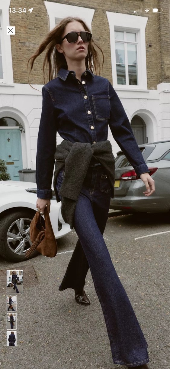 Lacivert Düğmeli Kadın Denim Ceket - Görsel 4