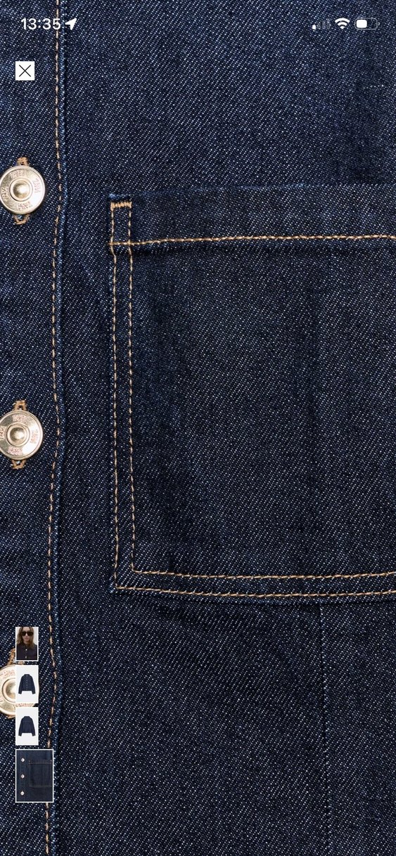 Lacivert Düğmeli Kadın Denim Ceket - Görsel 3