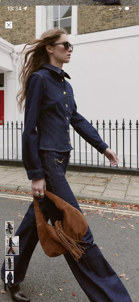 Lacivert Düğmeli Kadın Denim Ceket - Görsel 5