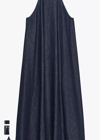 Uzun Denim Elbise - Görsel 6