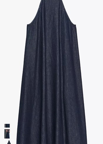 Uzun Denim Elbise - Görsel 5