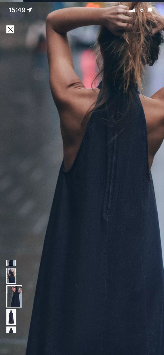 Uzun Denim Elbise - Görsel 4