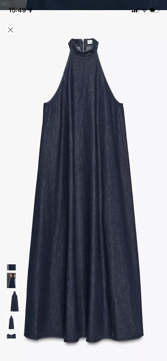 Uzun Denim Elbise - Görsel 5