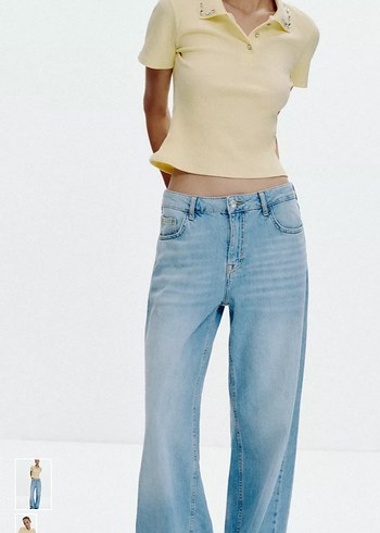 Sarı Nakışlı Kısa Kollu  Polo Tişört - Görsel 3