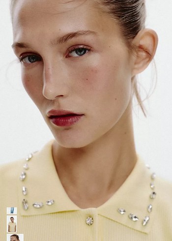 Sarı Nakışlı Kısa Kollu  Polo Tişört - Görsel 6