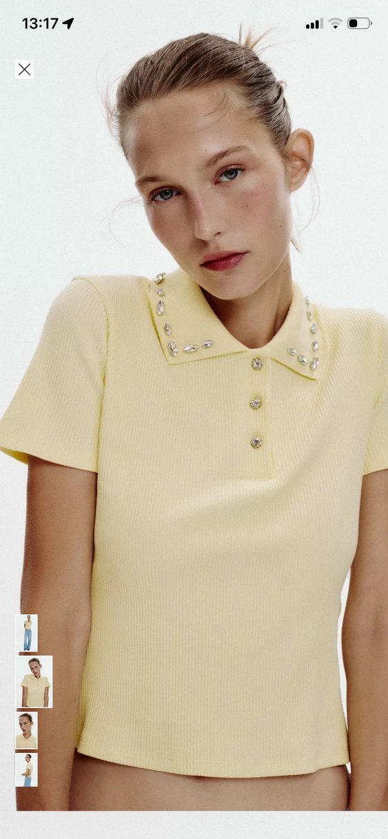 Sarı Nakışlı Kısa Kollu  Polo Tişört - Görsel 2