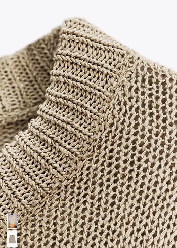 Bej Kadın Triko Bisiklet Yaka Kazak - Görsel 5