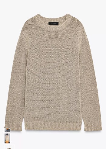 Bej Kadın Triko Bisiklet Yaka Kazak - Görsel 3