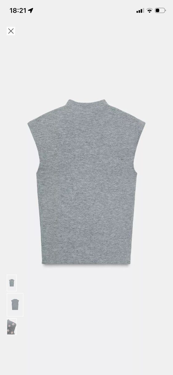 Gri Nakışlı Boğazlı Triko Süveter - Görsel 2