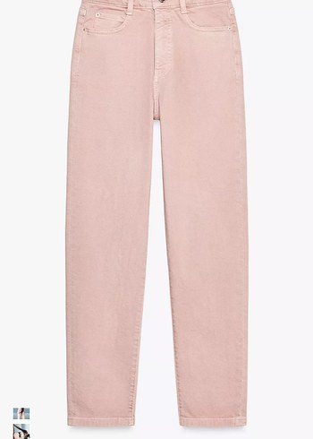 s Beden pembe Renk Pembe mom Fit Kadın Denim Pantolon
