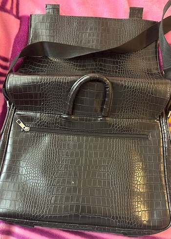 Vintage Siyah Yılan Derisi Desenli Omuz Çantası - Görsel 3