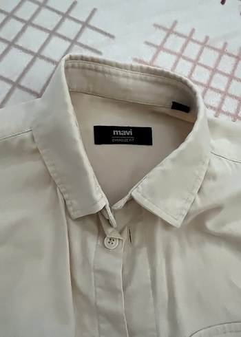 Mavi Keten Düğmeli Gömlek - Görsel 2