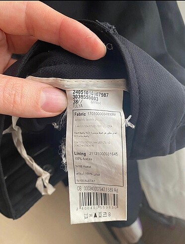 38 Beden siyah Renk Fabrika takım