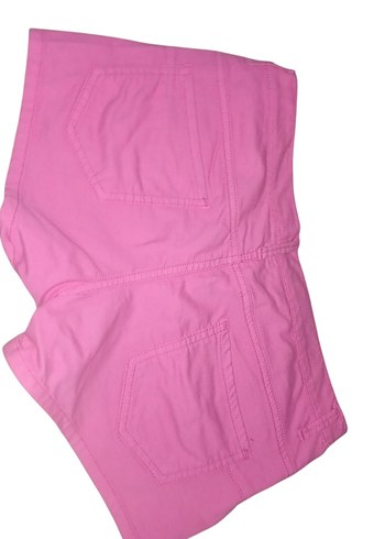 Diğer Düğmeli Pembe Mini Kadın Şort