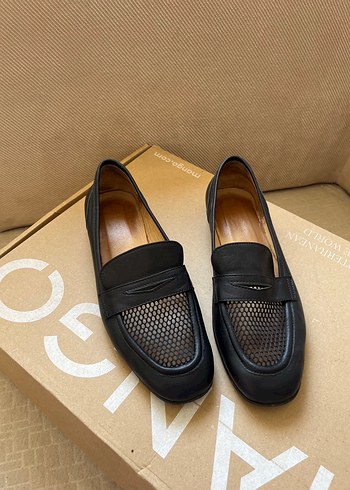Siyah Tokalı Kadın Loafer Blok Topuk