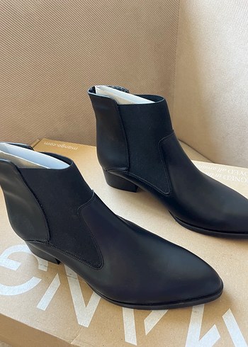 Diğer Siyah Deri Kadın Topuklu Bot