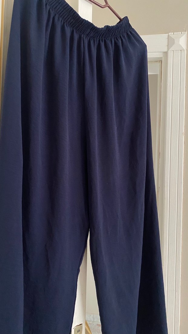 Lacivert Salaş Midi Kadın Pantolon - Görsel 4